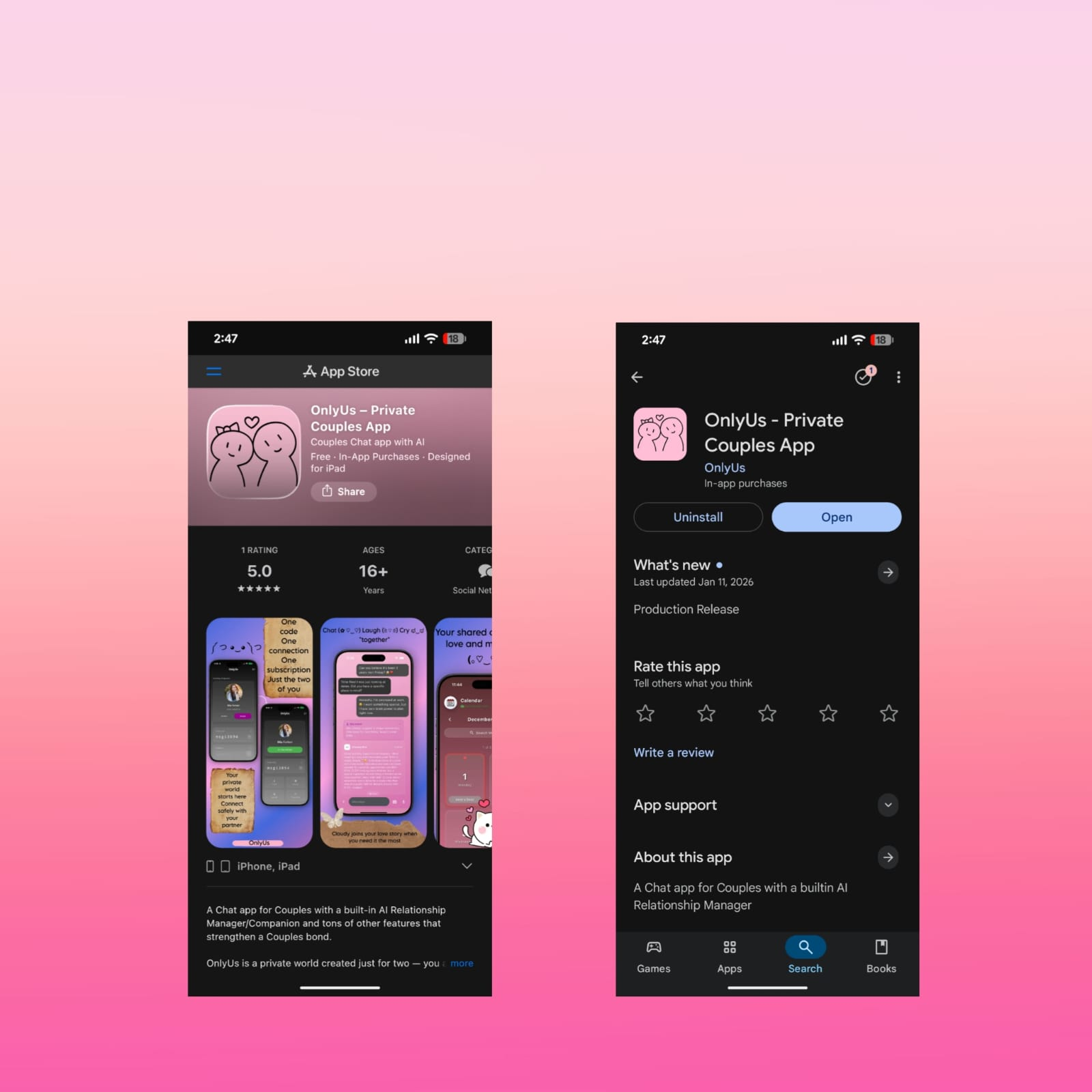 OnlyUs Journey Milestone